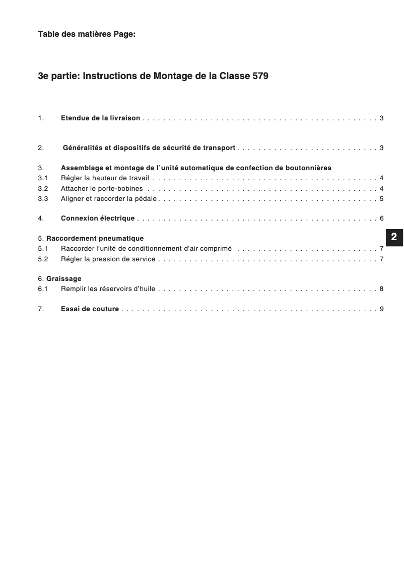 Page n°1 - Guide d'installation Dürkopp Adler 579