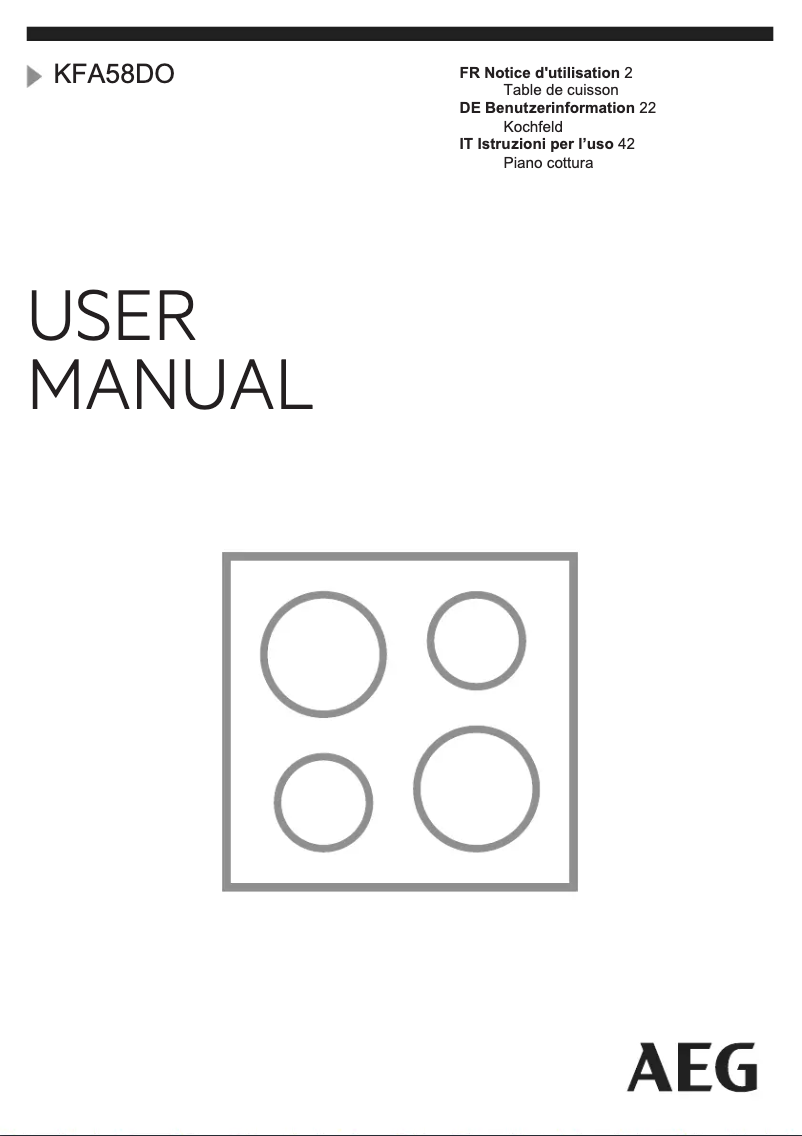 Page 1 de la notice Manuel utilisateur AEG KFA58DO