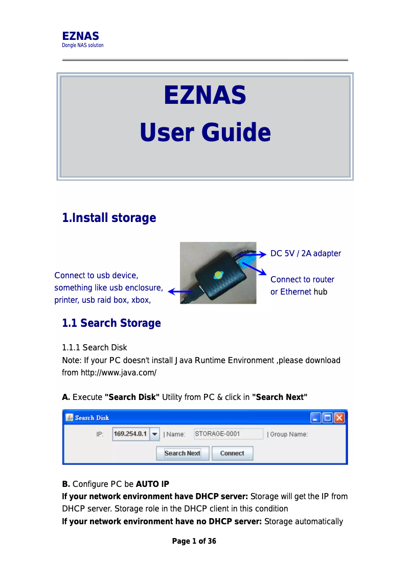Page n°1 - Manuel utilisateur Inter-Tech EZ-NAS Gigabit NAS