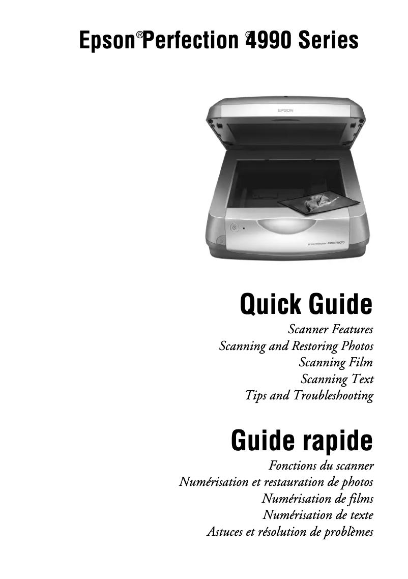 Page 1 de la notice Manuel utilisateur Epson Perfection 4990 Photo