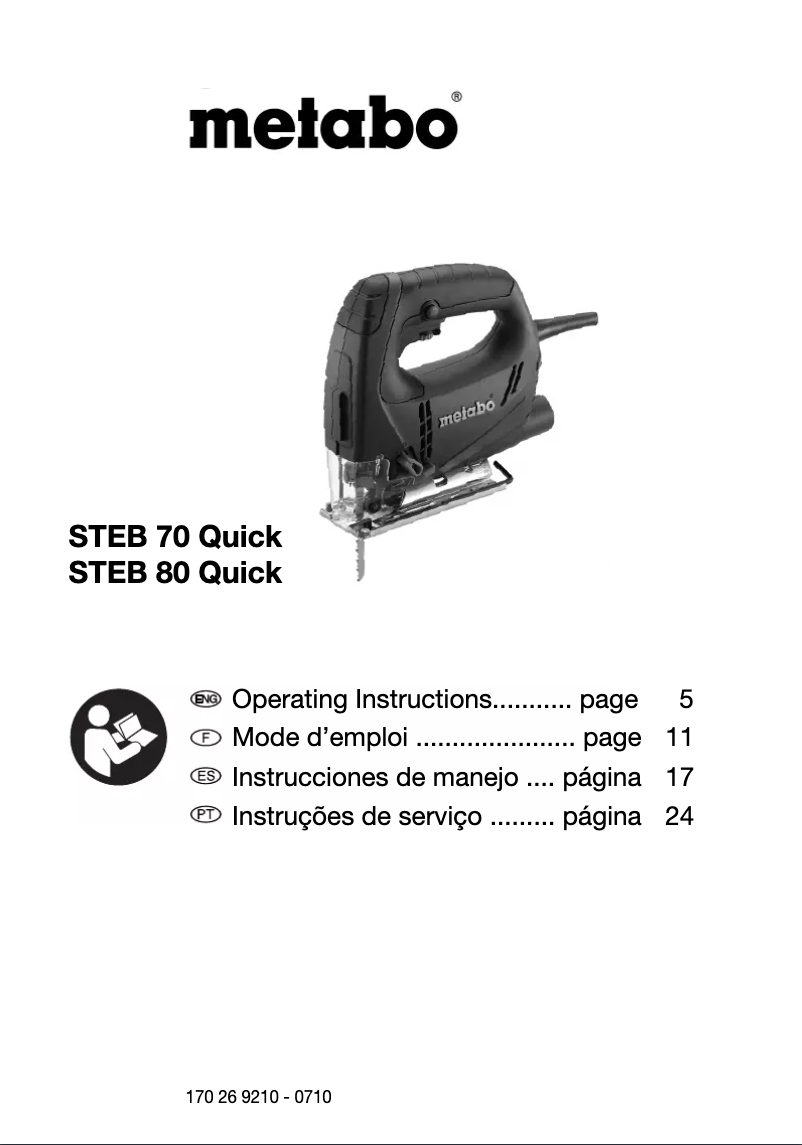 Page 1 de la notice Manuel utilisateur Metabo STEB 70 Quick