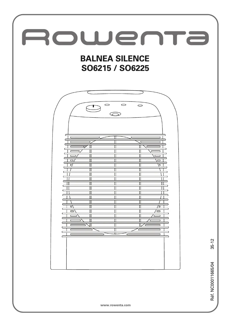 Page n°1 - Manuel utilisateur Rowenta Balnea Silence SO6215