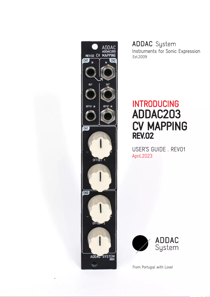 Image de la première page du manuel de l'appareil ADDAC203