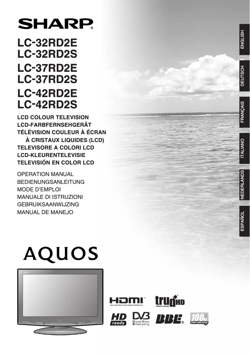 Page n°1 - Manuel utilisateur Sharp LC-42RD2E