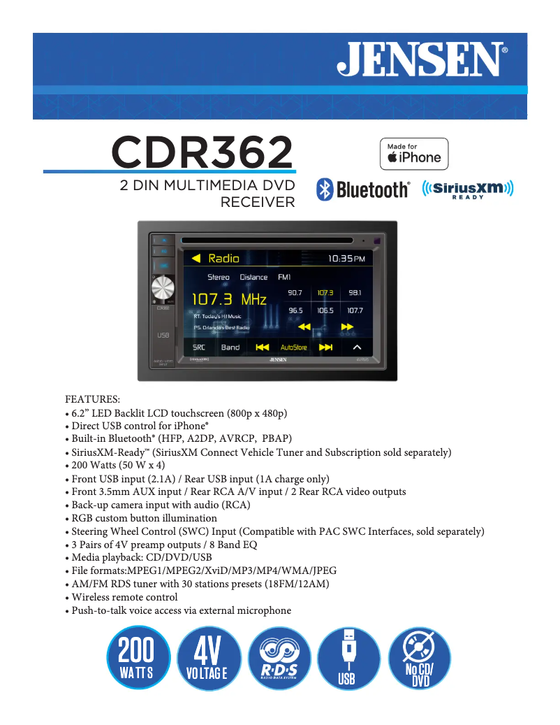 Image de la première page du manuel de l'appareil CDR362