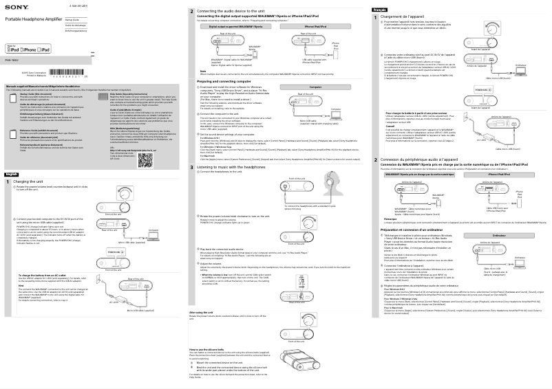 Página 1 del manual Guía de instalación Sony PHA-1AEU