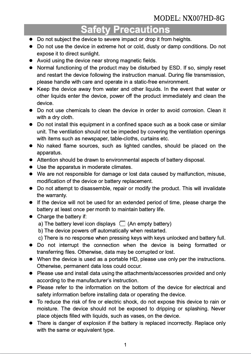 Image de la première page du manuel de l'appareil Premium 7 HD