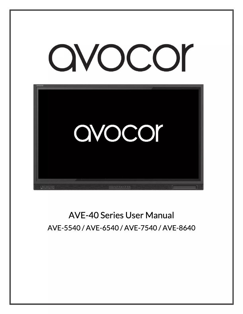 Page n°1 - Manuel utilisateur Avocor AVE-7540