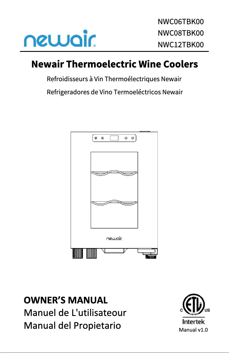 Página 1 del manual Manual de usuario NewAir NWC06TBK00
