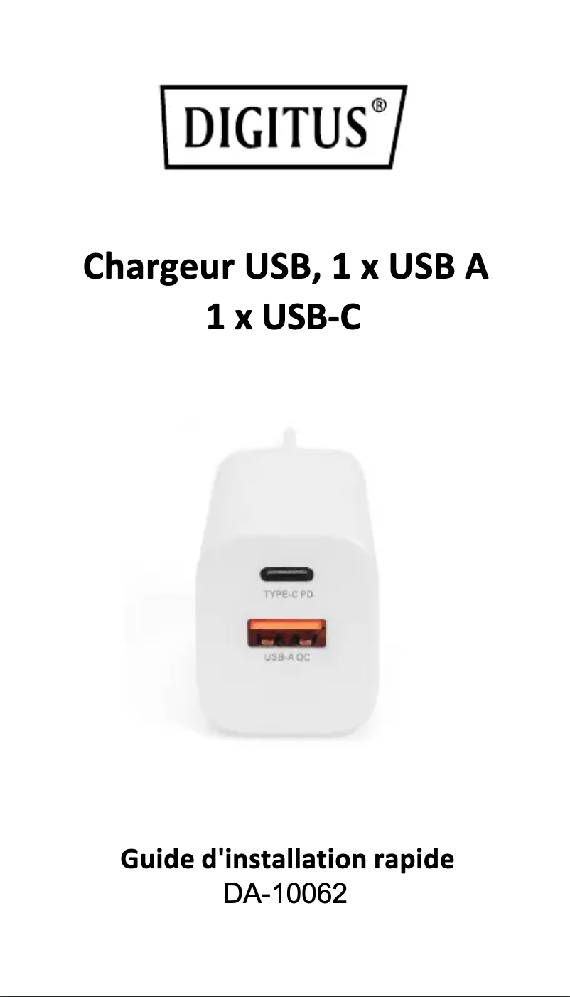 Page 1 de la notice Manuel utilisateur Digitus DA-10062