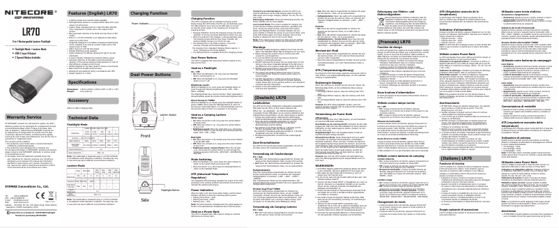 Page n°1 - Manuel utilisateur Nitecore LR70