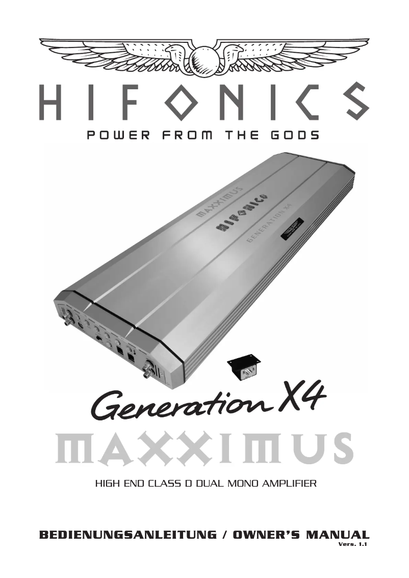 Image de la première page du manuel de l'appareil Generation X4 Maxximus