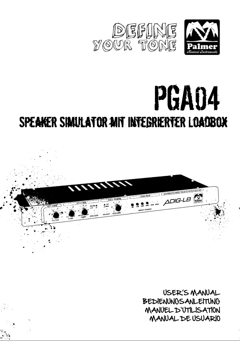 Page n°1 - Manuel utilisateur Palmer GA 04