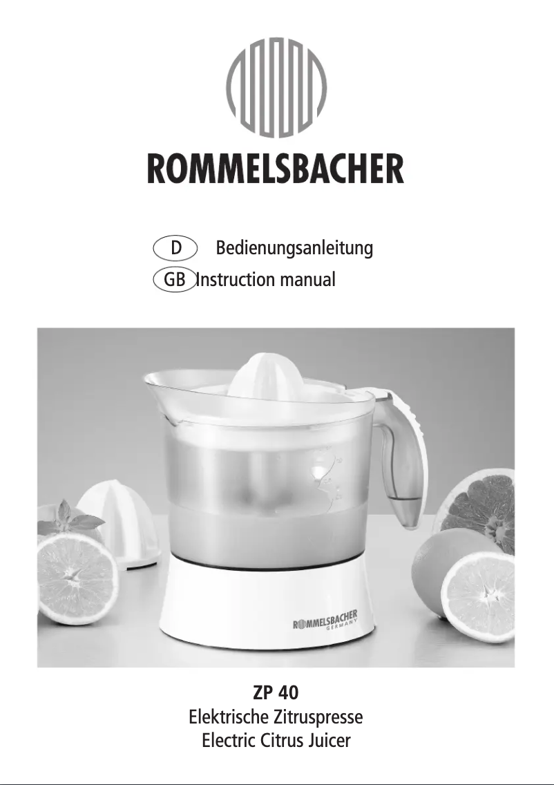 Page n°1 - Manuel utilisateur Rommelsbacher KA0070