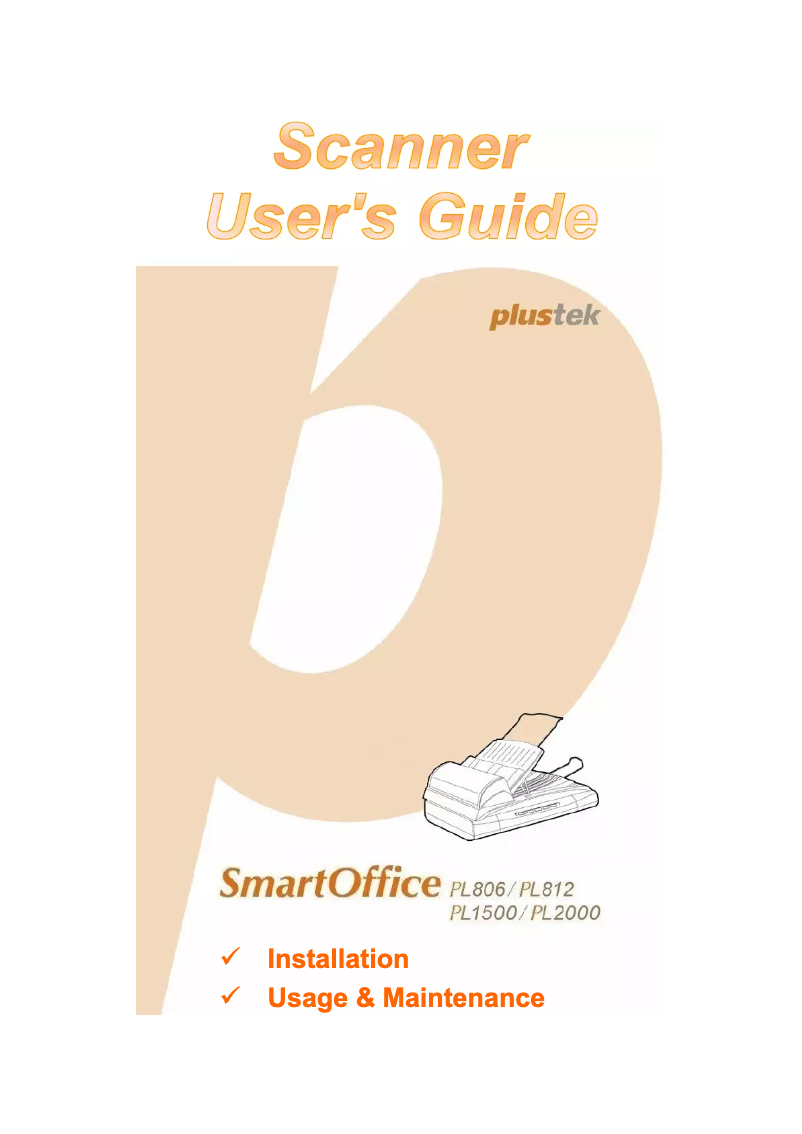 Page n°1 - Manuel utilisateur Plustek SmartOffice PL2000