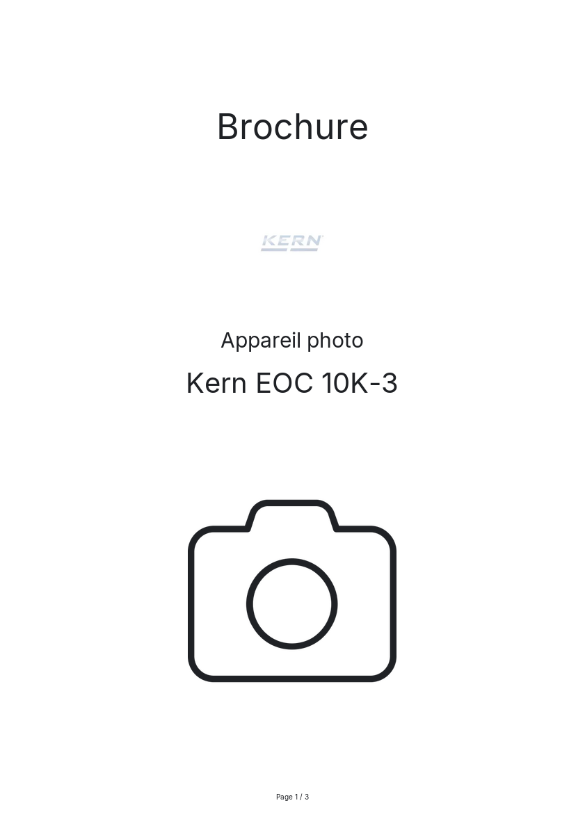 Image de la première page du manuel de l'appareil EOC 10K-3