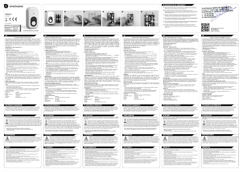 Página 1 del manual Manual de usuario Smartwares SA68IS