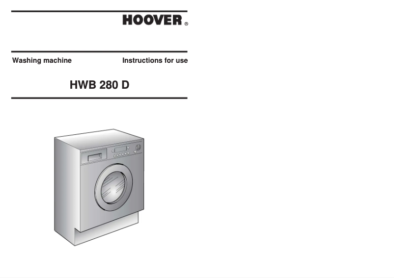 Page n°1 - Manuel utilisateur Hoover HWB 280D-80S