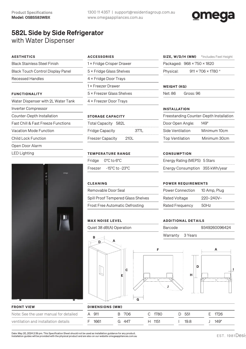 Image de la première page du manuel de l'appareil OSBS583WBX