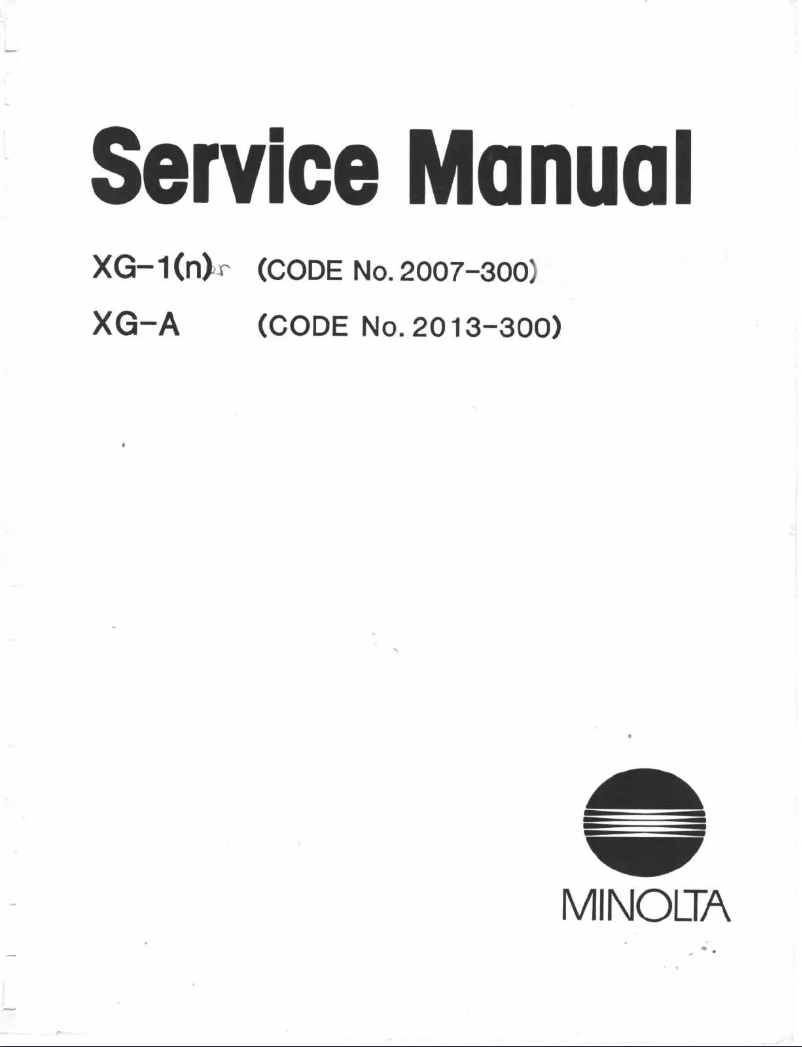 Page 1 of the manual User Manual Konica Minolta XG-A