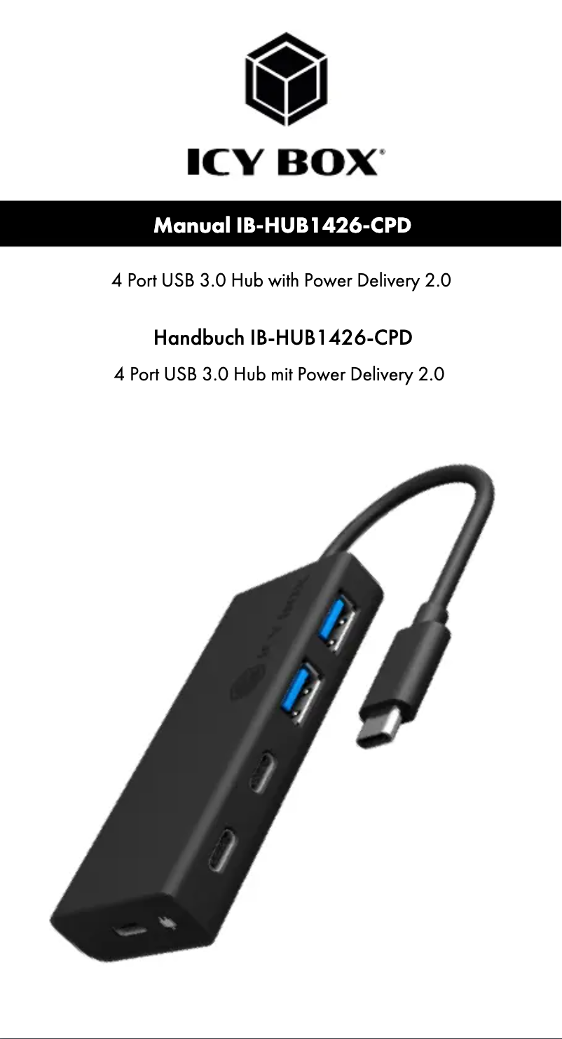 Page n°1 - Mode d'emploi Icy Box IB-HUB1426-CPD