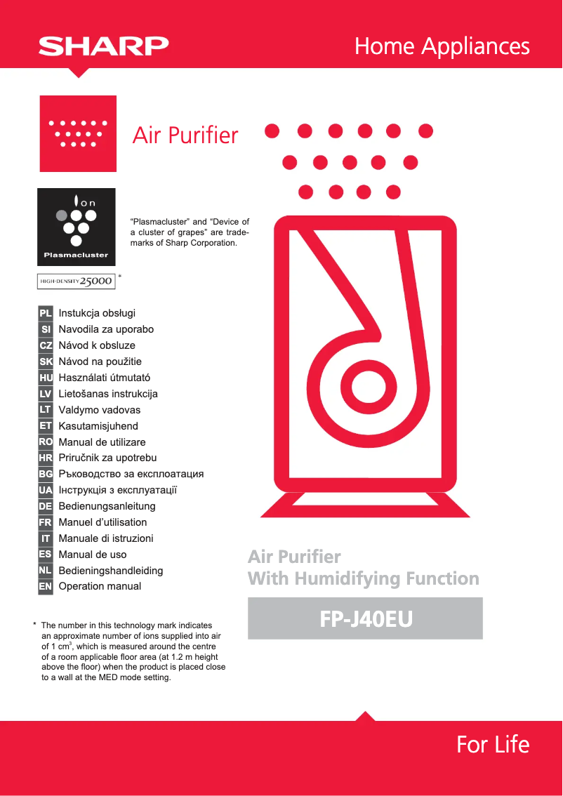 Page 1 de la notice Manuel utilisateur Sharp FPJ40EUW