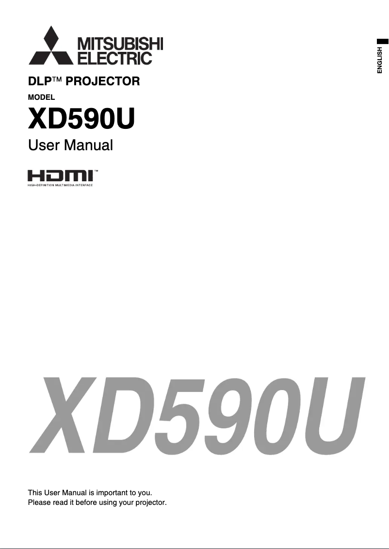 Page 1 de la notice Manuel utilisateur Mitsubishi XD590U