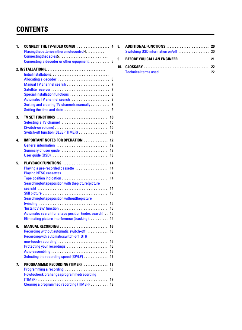 Page n°1 - Manuel utilisateur Philips 14PV110