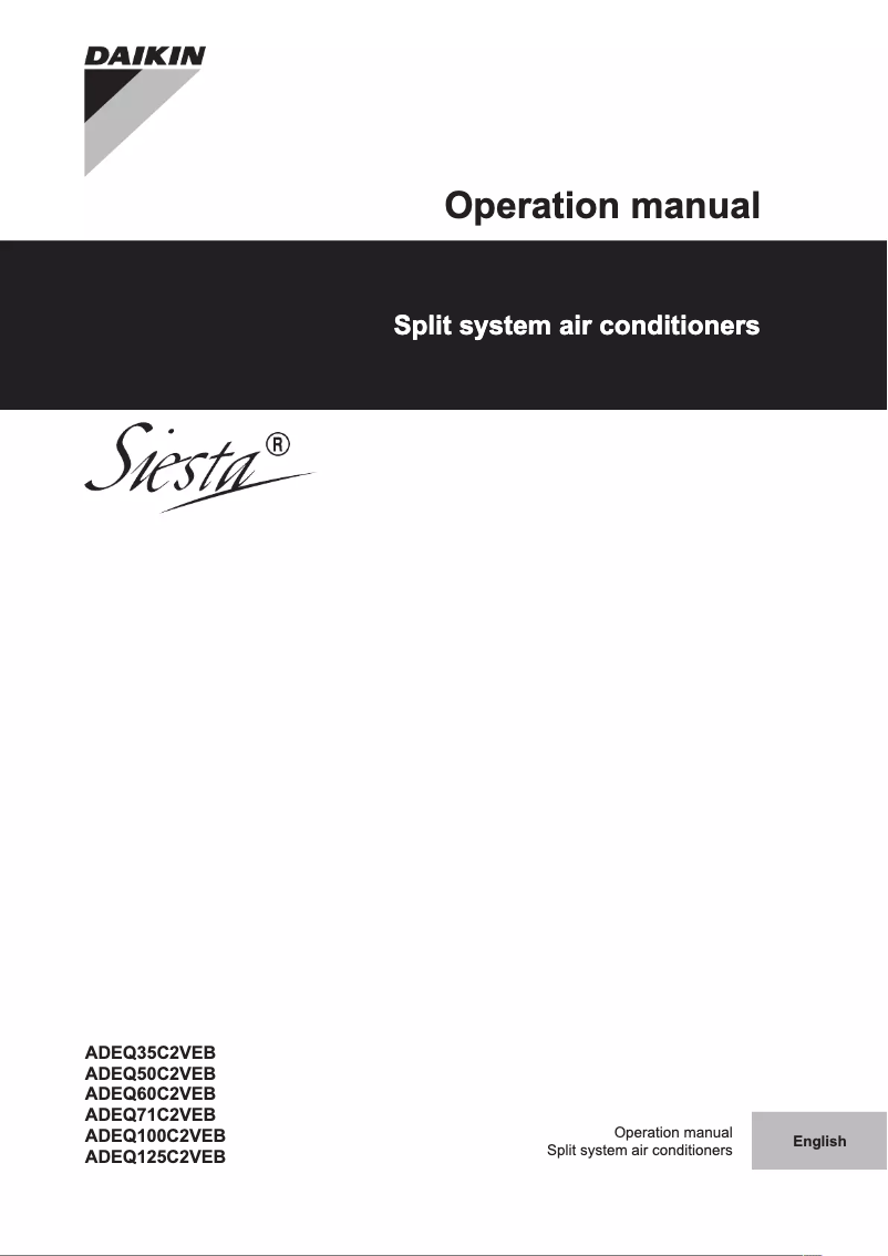 Page 1 de la notice Manuel utilisateur Daikin ADEQ71C2VEB
