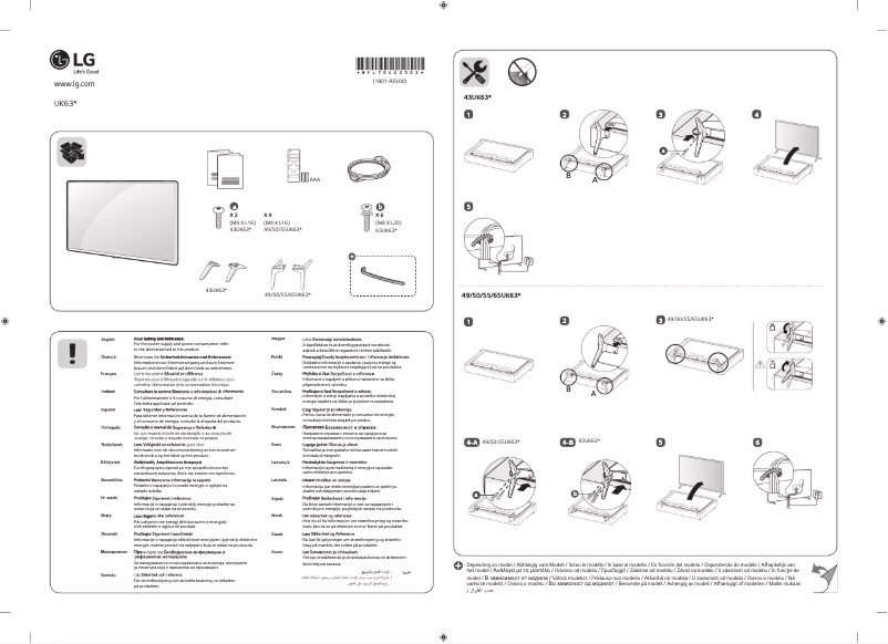 Page 1 de la notice Manuel utilisateur LG 43UK6300LLB