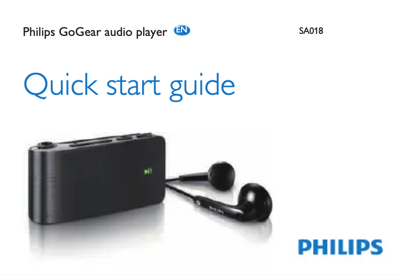 Page n°1 - Guide de démarrage rapide Philips GoGear SA018102