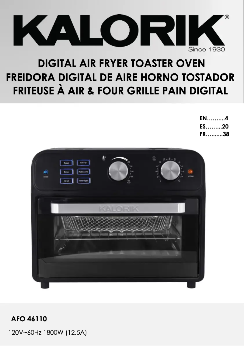 Página 1 del manual Manual de usuario Kalorik AFO 46110