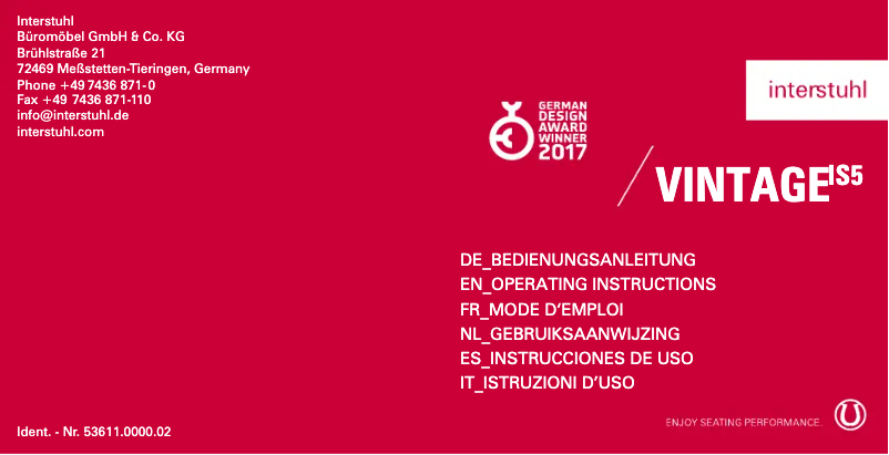 Page n°1 - Manuel utilisateur Interstuhl VINTAGEis5 32V4