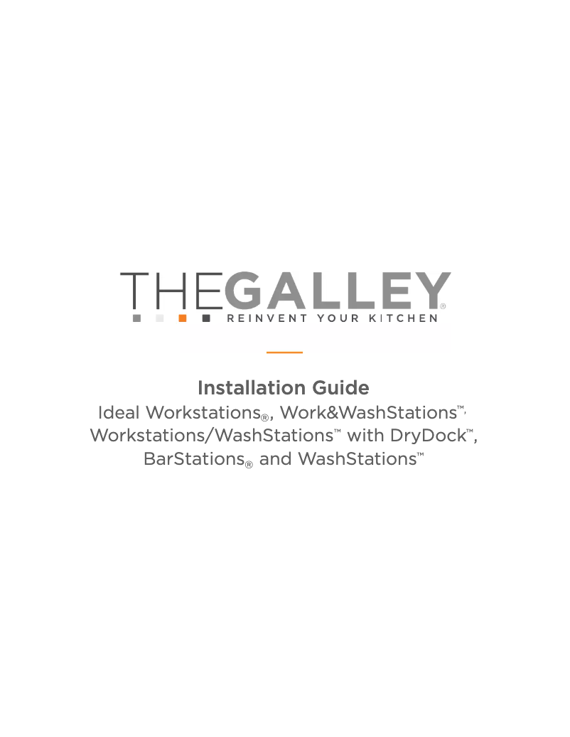 Page n°1 - Guide d'installation The Galley Ideal Washstation 30S