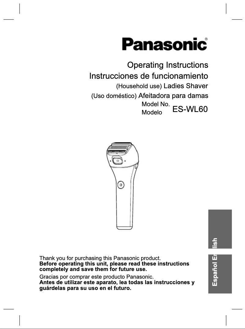 Page 1 de la notice Manuel utilisateur Panasonic ES-WL60