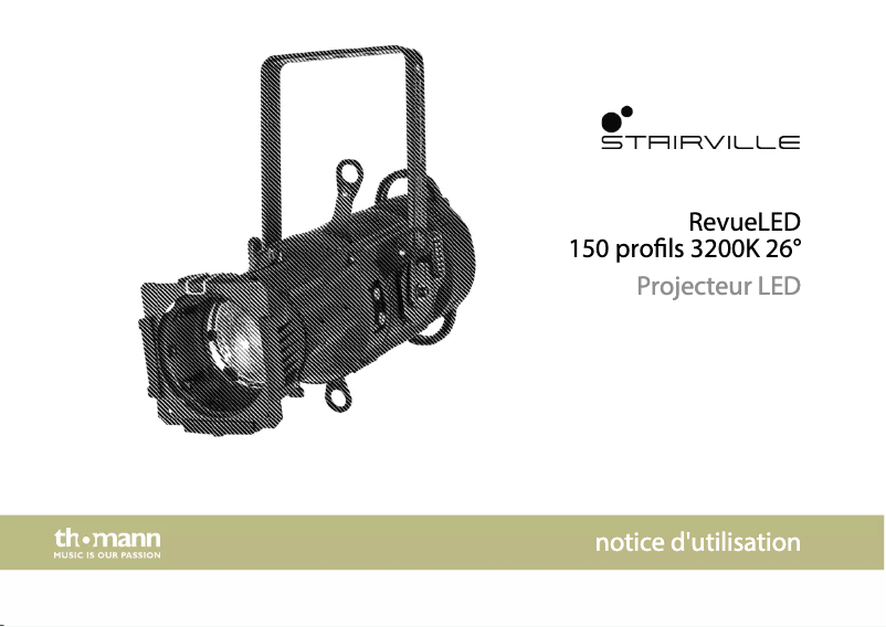 Page 1 de la notice Manuel utilisateur Stairville RevueLED 150 Profile 3200K 26°