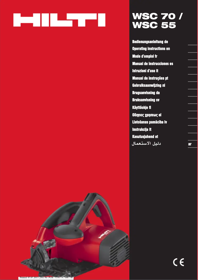 Page 1 de la notice Manuel utilisateur Hilti WSC 55