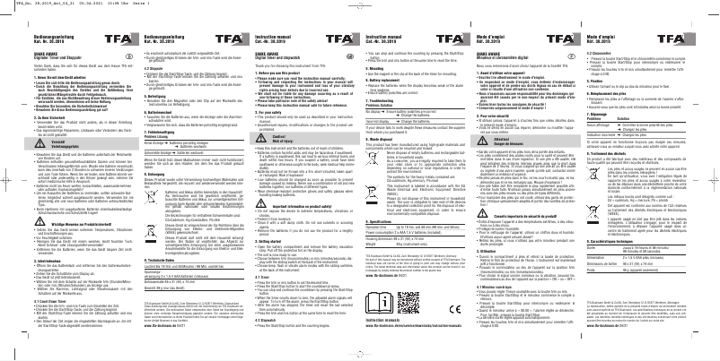 Imagen de la primera página del manual del dispositivo Shake Awake 38.2019