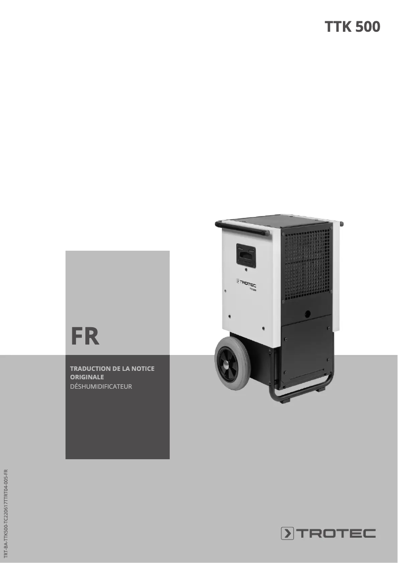 Page 1 de la notice Manuel utilisateur Trotec TTK 500