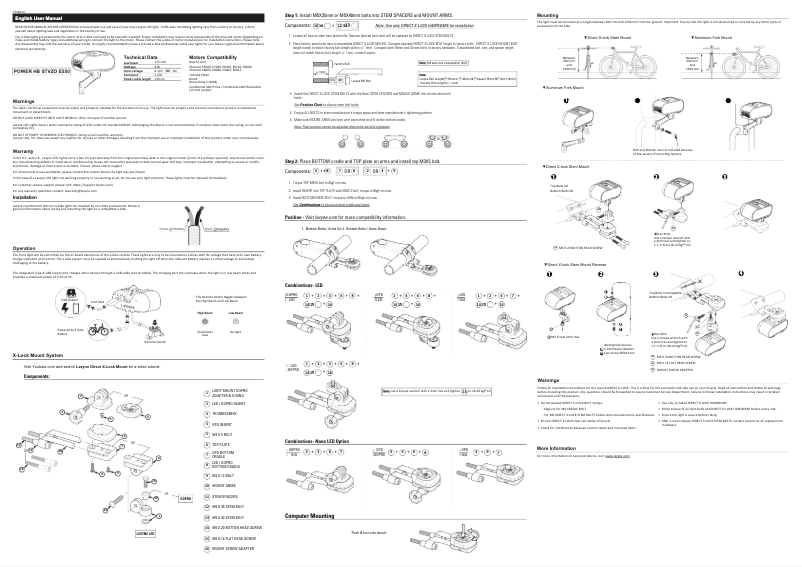 Page n°1 - Manuel utilisateur Lezyne HB StVZO E550