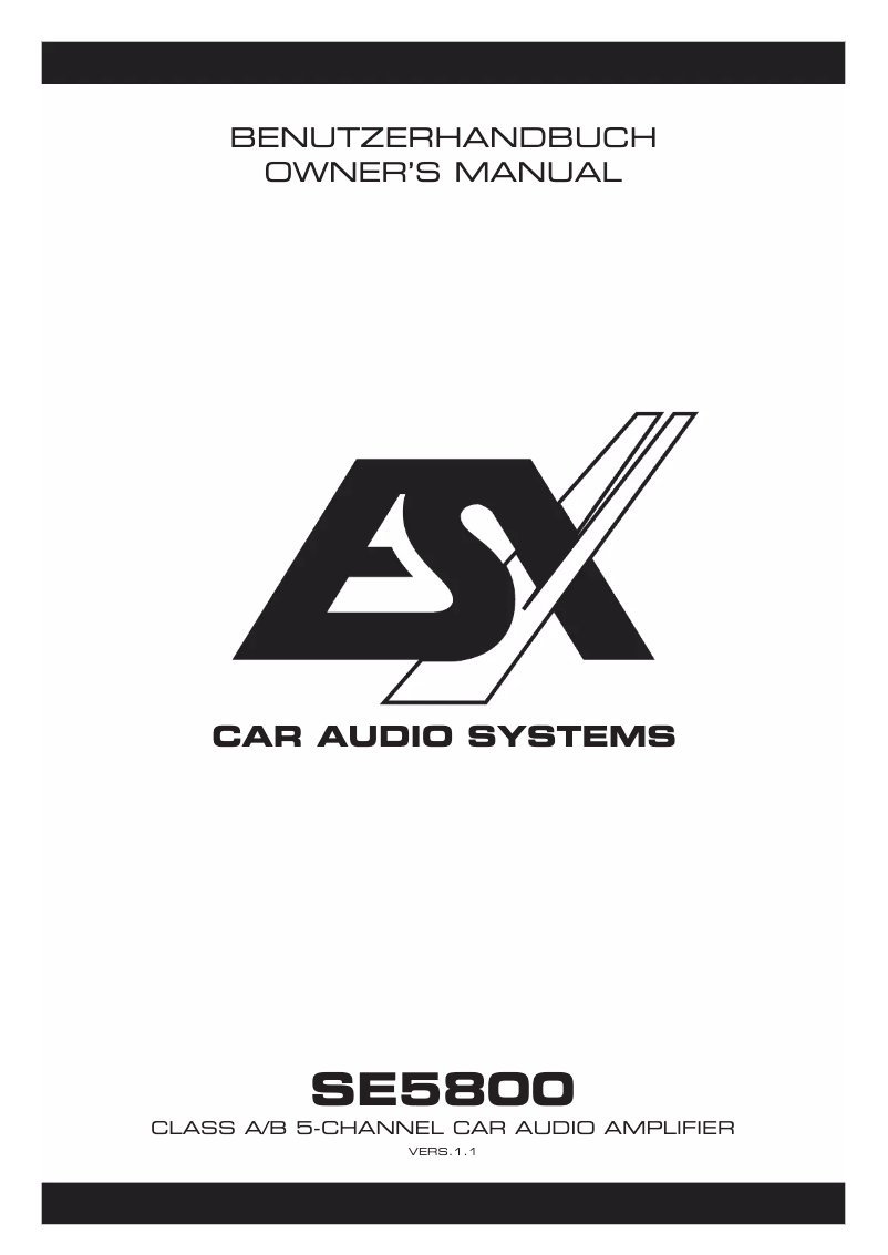 Page n°1 - Manuel utilisateur ESX SE 5800