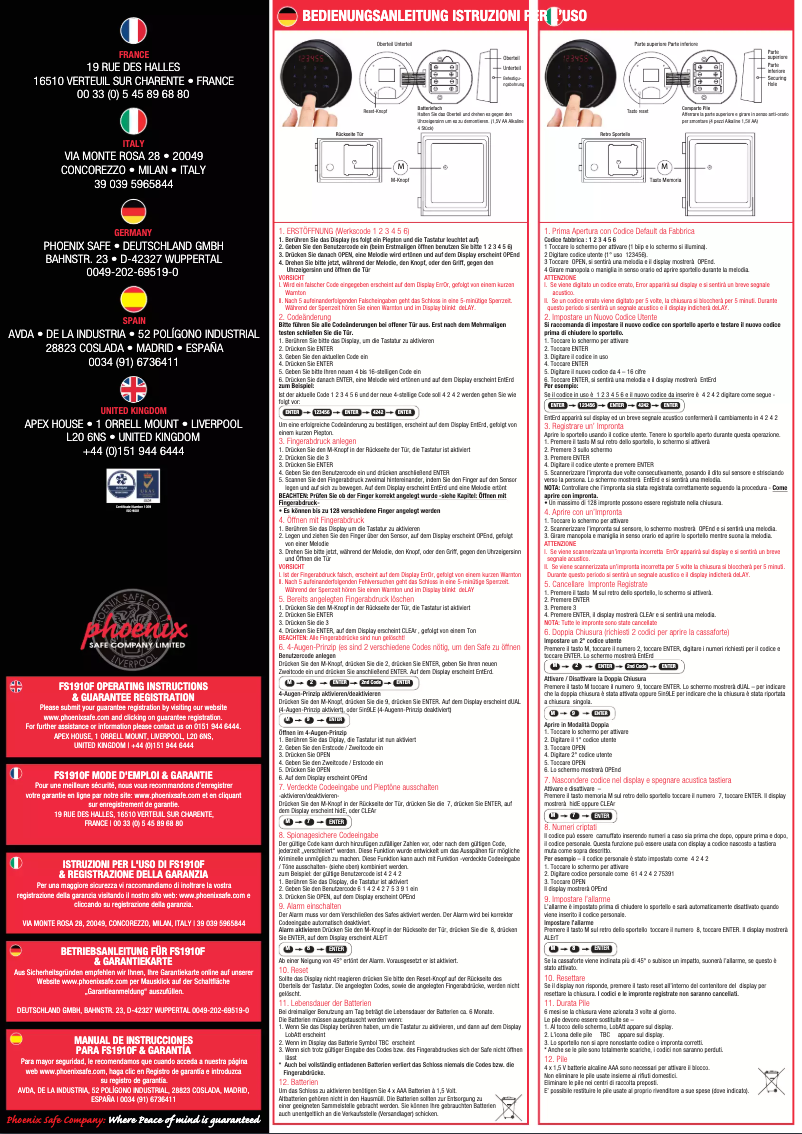 Page 1 de la notice Manuel utilisateur Phoenix Fire Commander FS1912F