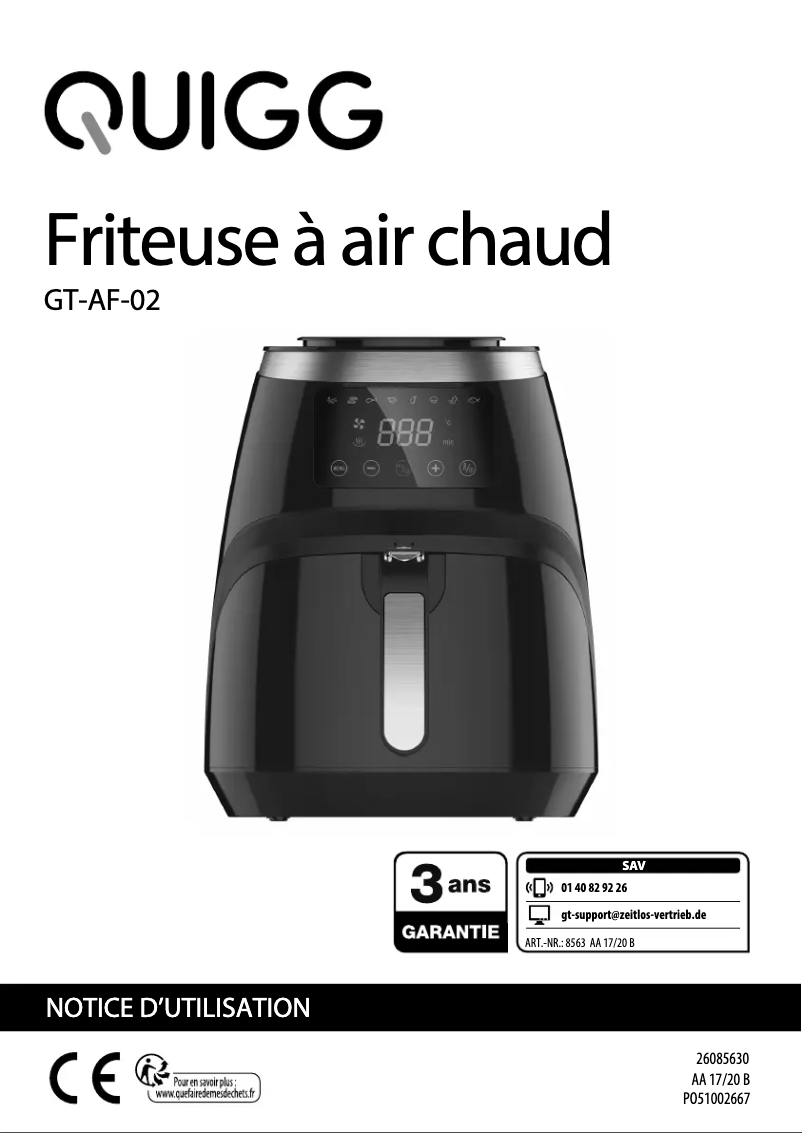 Image de la première page du manuel de l'appareil GT-AF-02