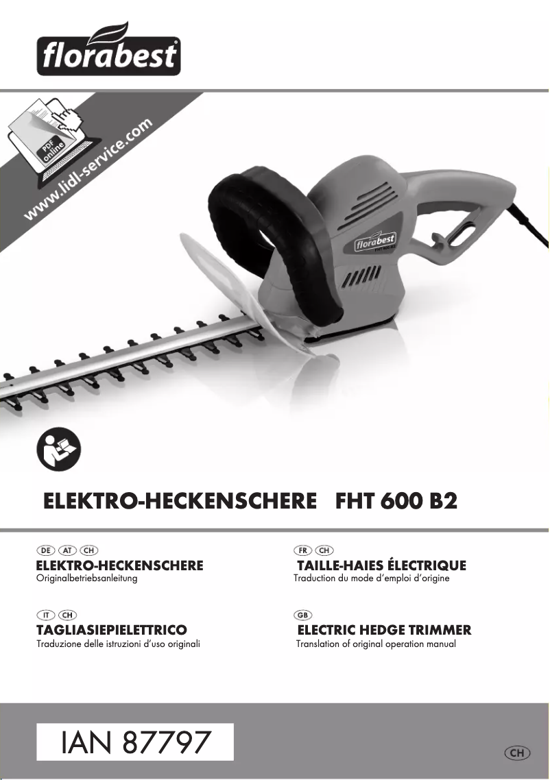 Page 1 de la notice Manuel utilisateur Florabest FHT 600 B2