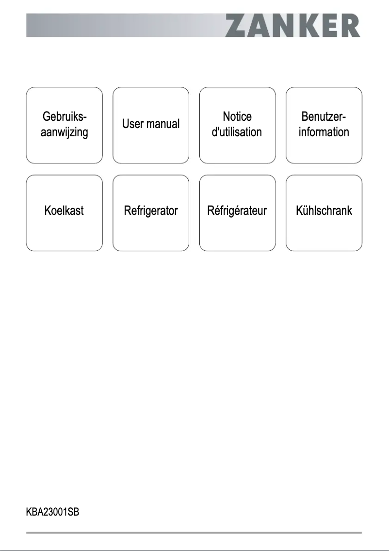 Page n°1 - Manuel utilisateur Zanker KBA23001SB