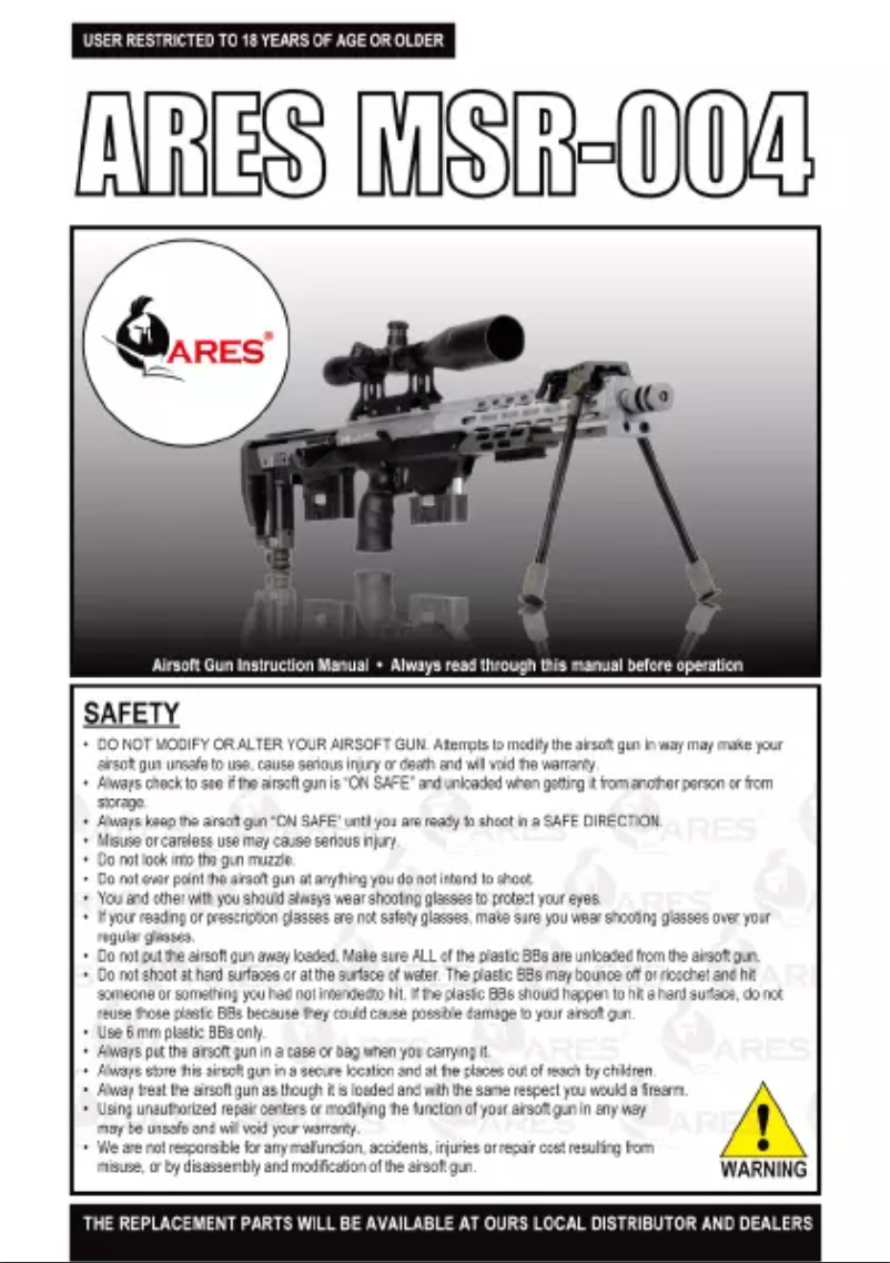 Page 1 de la notice Manuel utilisateur Ares MSR-004