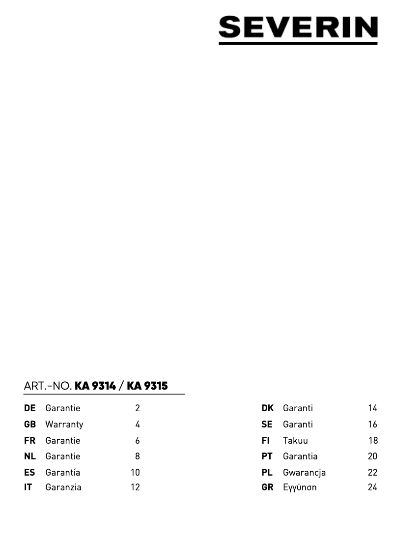 Image de la première page du manuel de l'appareil KA 9314