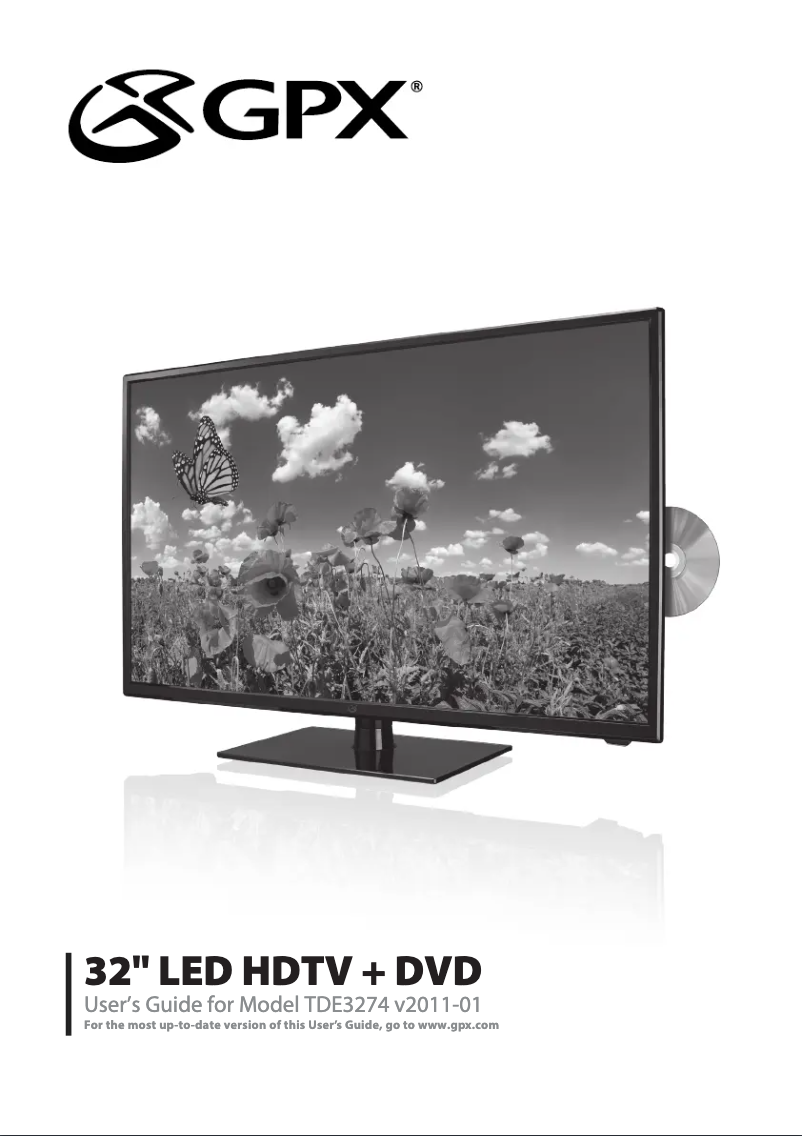 Page n°1 - Manuel utilisateur GPX TDE3274RP