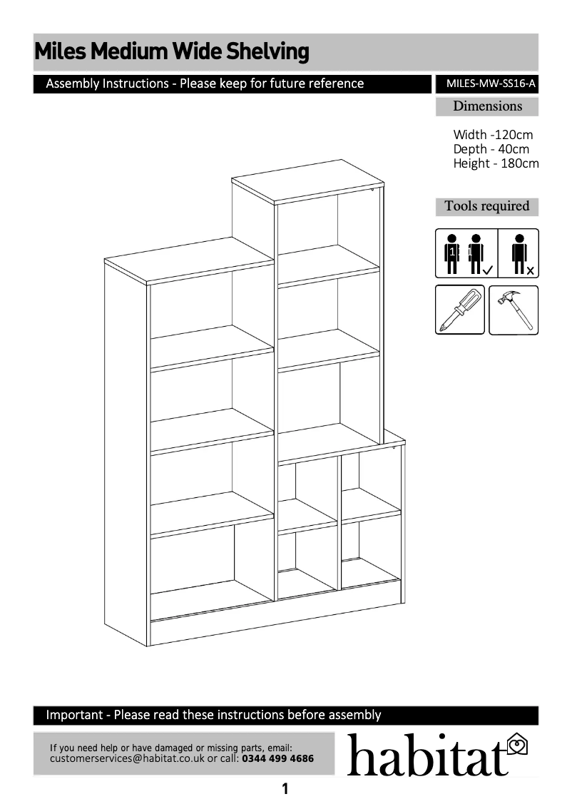 Page n°1 - Manuel utilisateur Habitat Miles Medium Wide