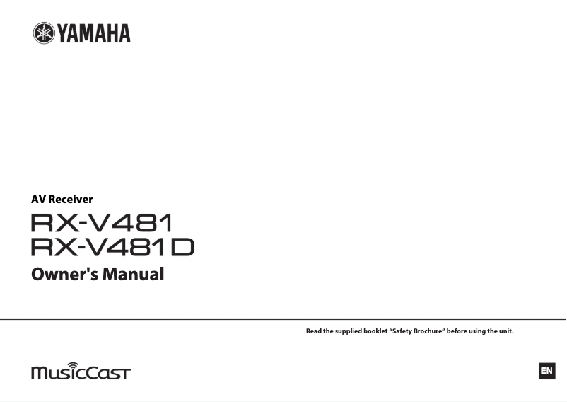 Page n°1 - Manuel utilisateur Yamaha RX-V481D